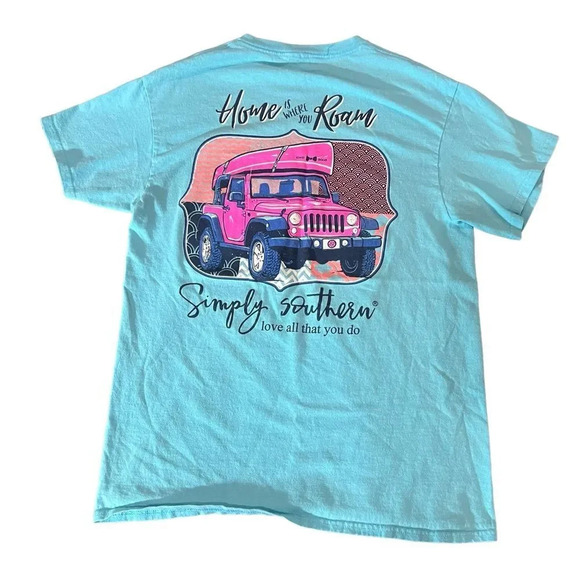 Simply Southern "Home is where you roam"‎ Short Sleeve T-shirt Size Medium - Picture 4 of 4